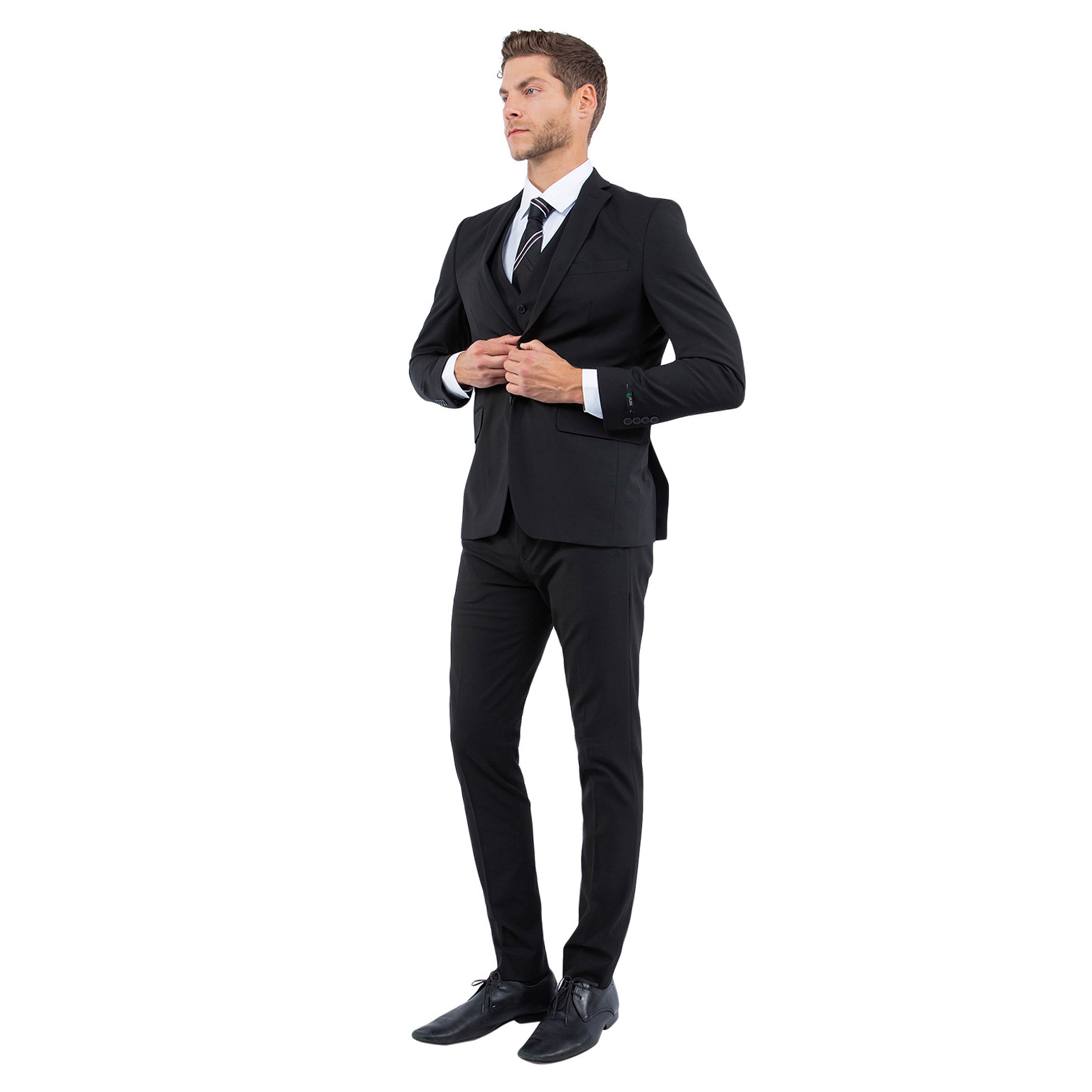 Men’s 3-Piece 4-Way Stretch Suit – Sleek, Comfortable & Versatile | D&K Menswear