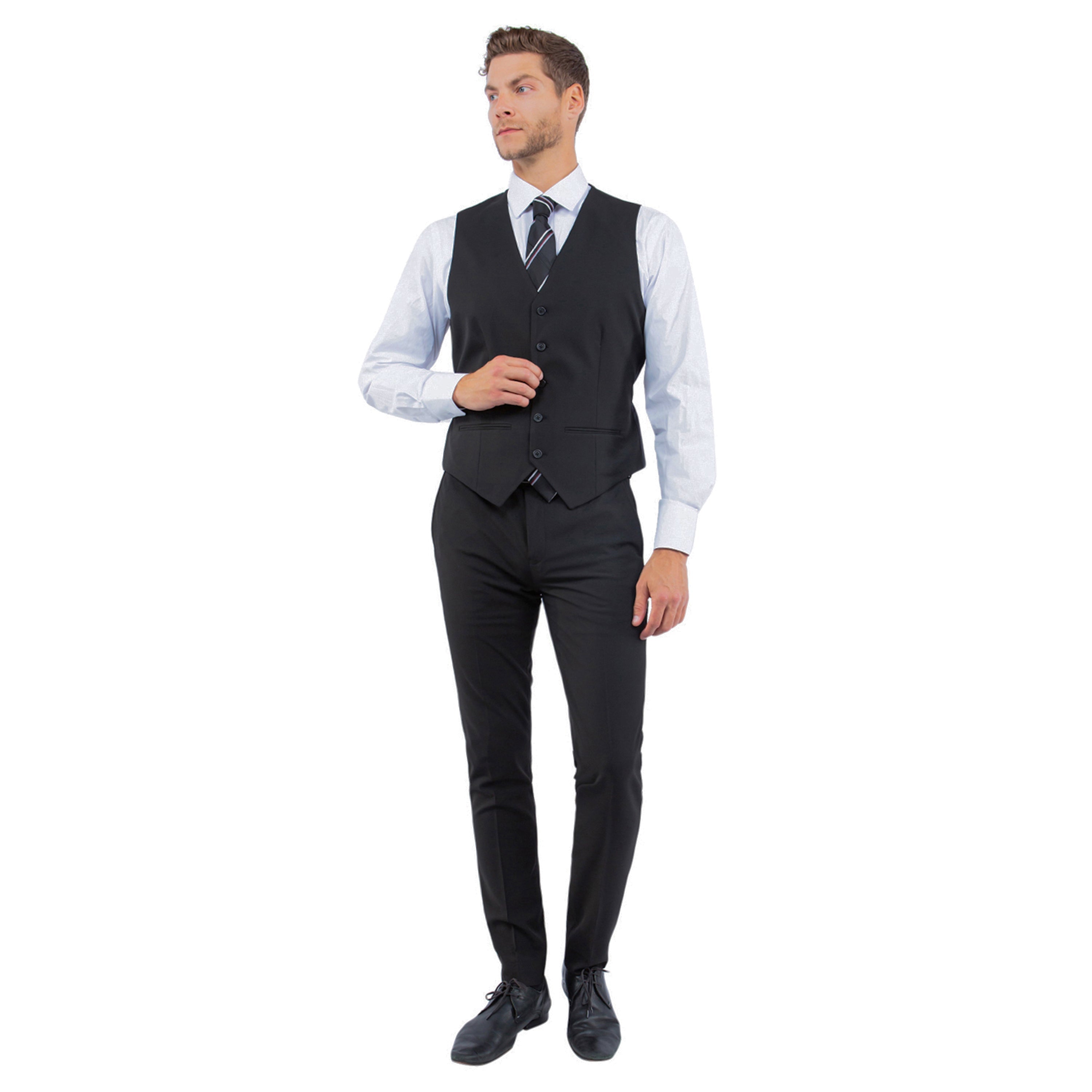 Men’s 3-Piece 4-Way Stretch Suit – Sleek, Comfortable & Versatile | D&K Menswear