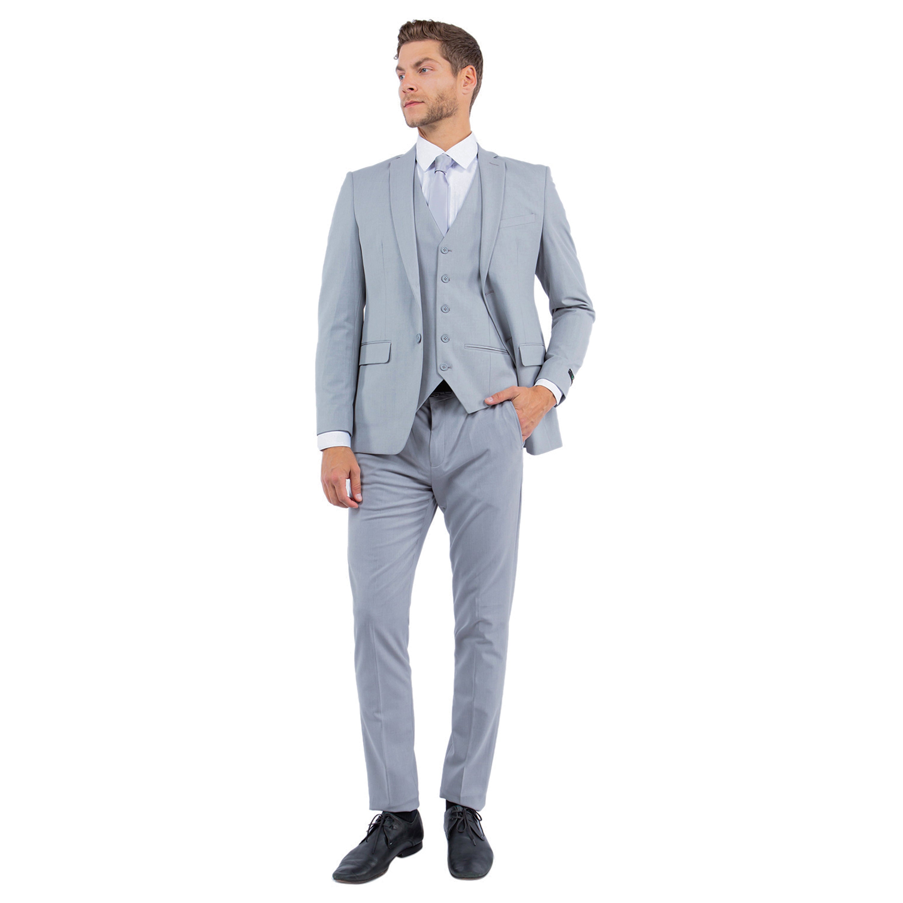 Men’s 3-Piece 4-Way Stretch Suit – Modern Fit with Ultimate Comfort | D&K Menswear