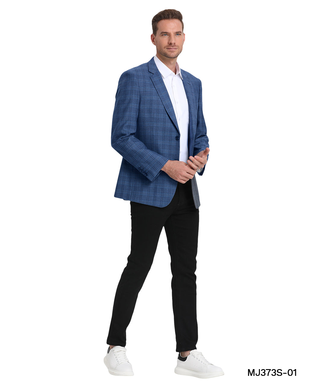Men’s Plaid Slim-Fit Blazer with Notch Lapel – A Perfect Blend of Elegance & Modern Style | D&K Menswear