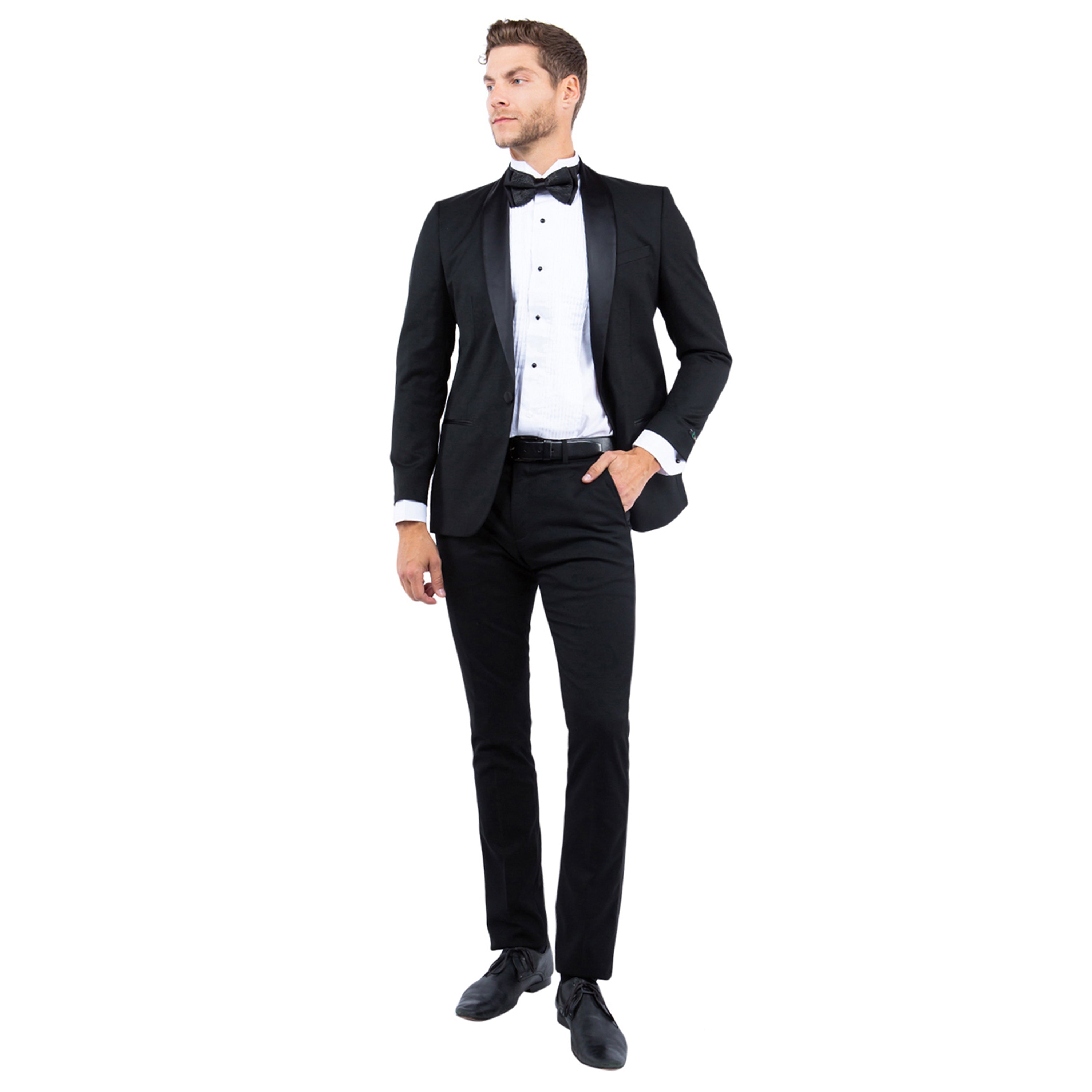 Men’s Tailored-Fit Tuxedo Jacket with Shawl Collar – A Classic Statement for Formal Occasions | D&K Menswear