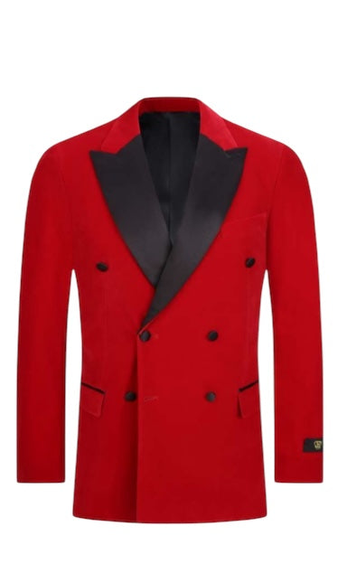 Men’s Velvet Jacket, Double-Breasted Blazer, Peak Lapel Suit, Black-Tie Attire, Luxury Men’s Fashion, D&K Menswear Collection