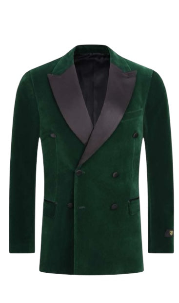 Men’s Velvet Jacket, Double-Breasted Blazer, Formalwear, Black-Tie Attire, Luxury Men’s Fashion, D&K Menswear Collection