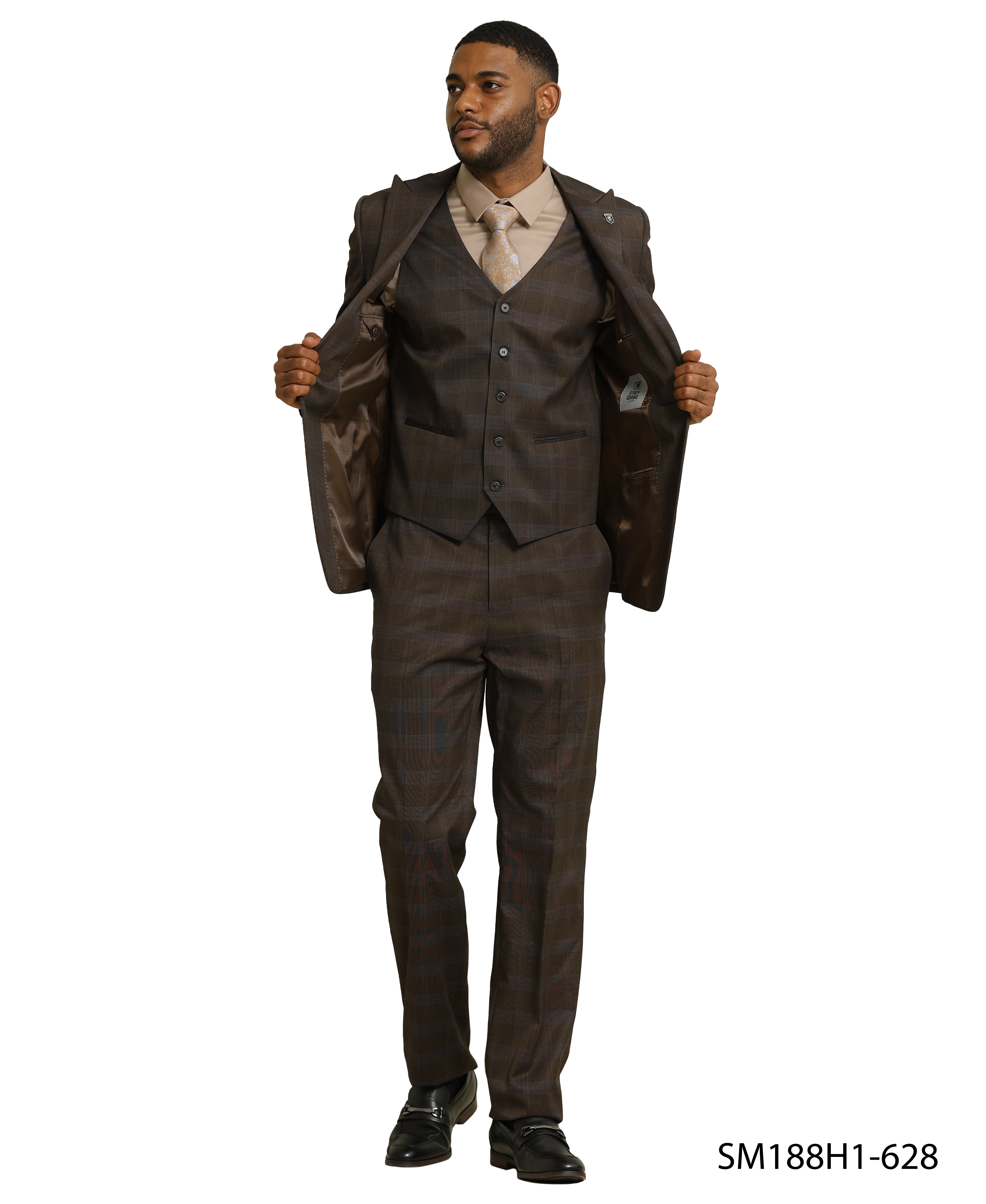Mens Suit Glen Check by Stacy Adams