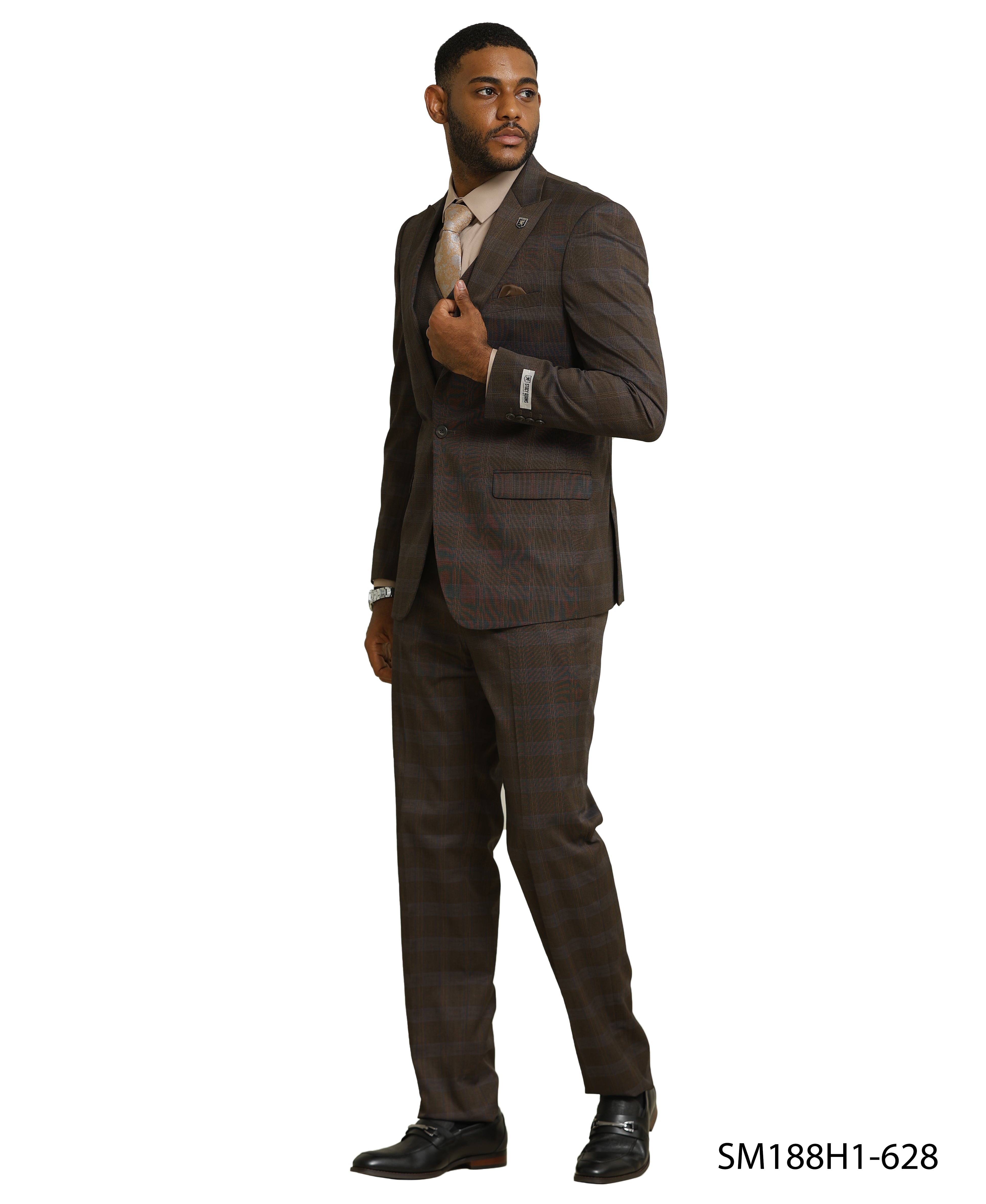 Mens Suit Glen Check by Stacy Adams