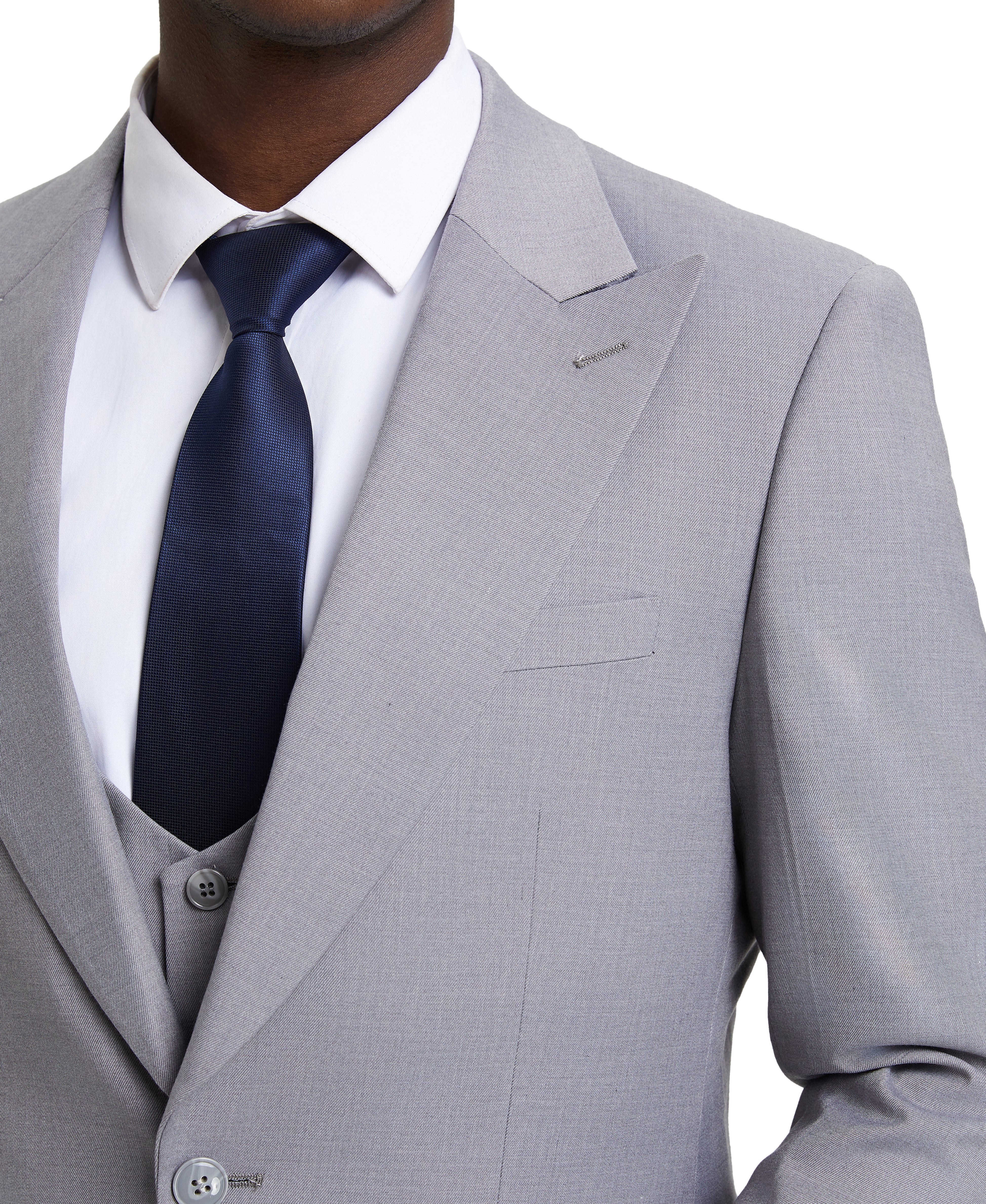 Stacy Adams Hybrid-Fit 3-Piece Suit with U-Shaped Vest – Grey