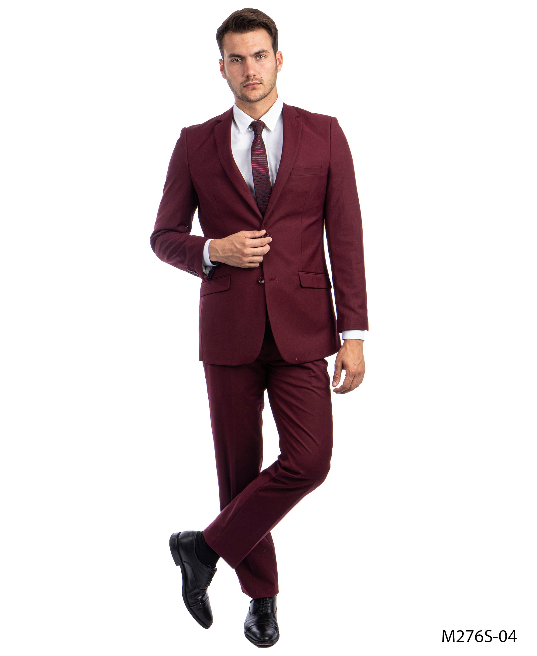 Burgundy Suit For Men Formal Suits For All Ocassions Burgundy / 52L / M276S-04