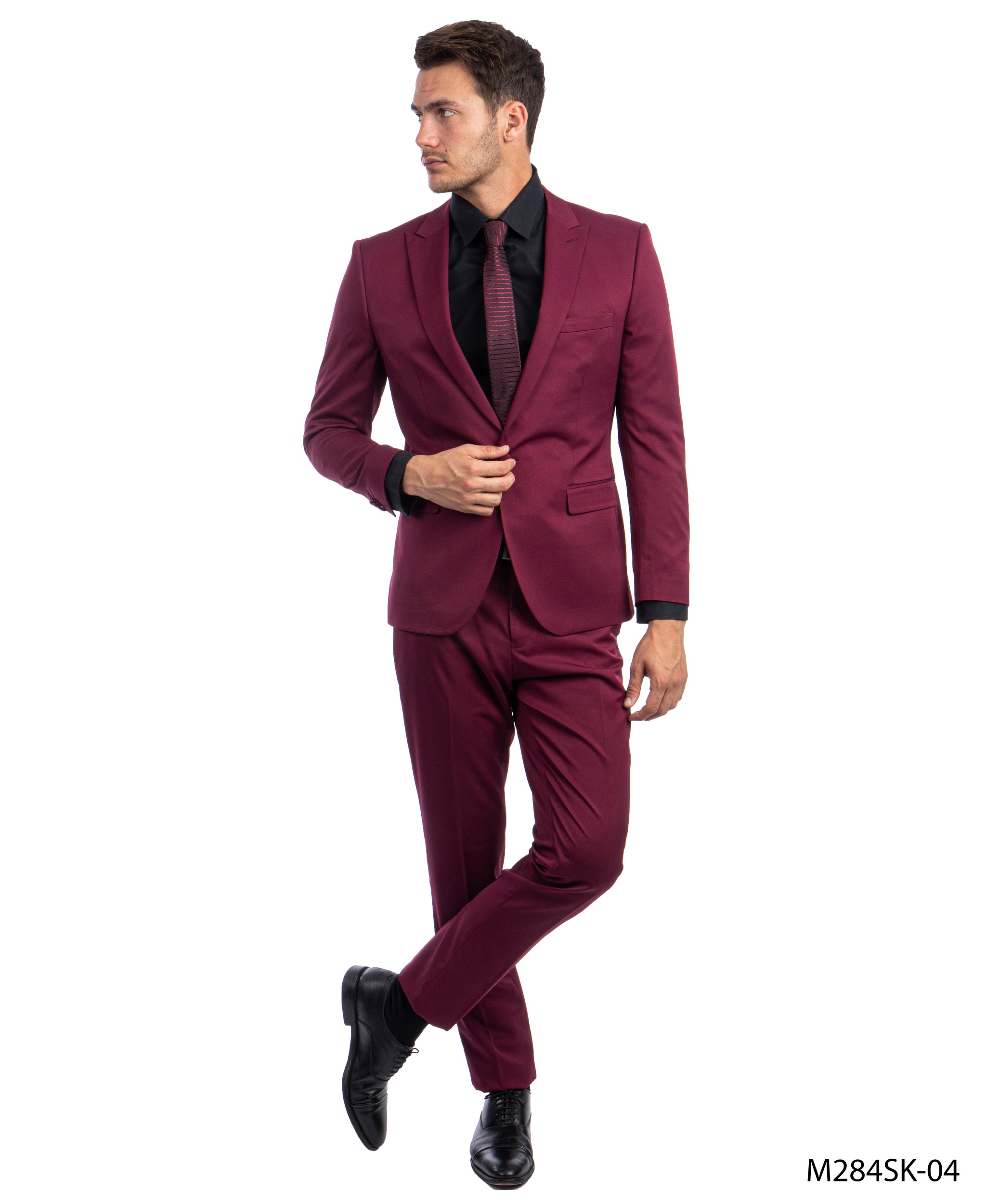 Burgundy Suit For Men Formal Suits For All Ocassions Burgundy / 36R/30W / M284SK-04