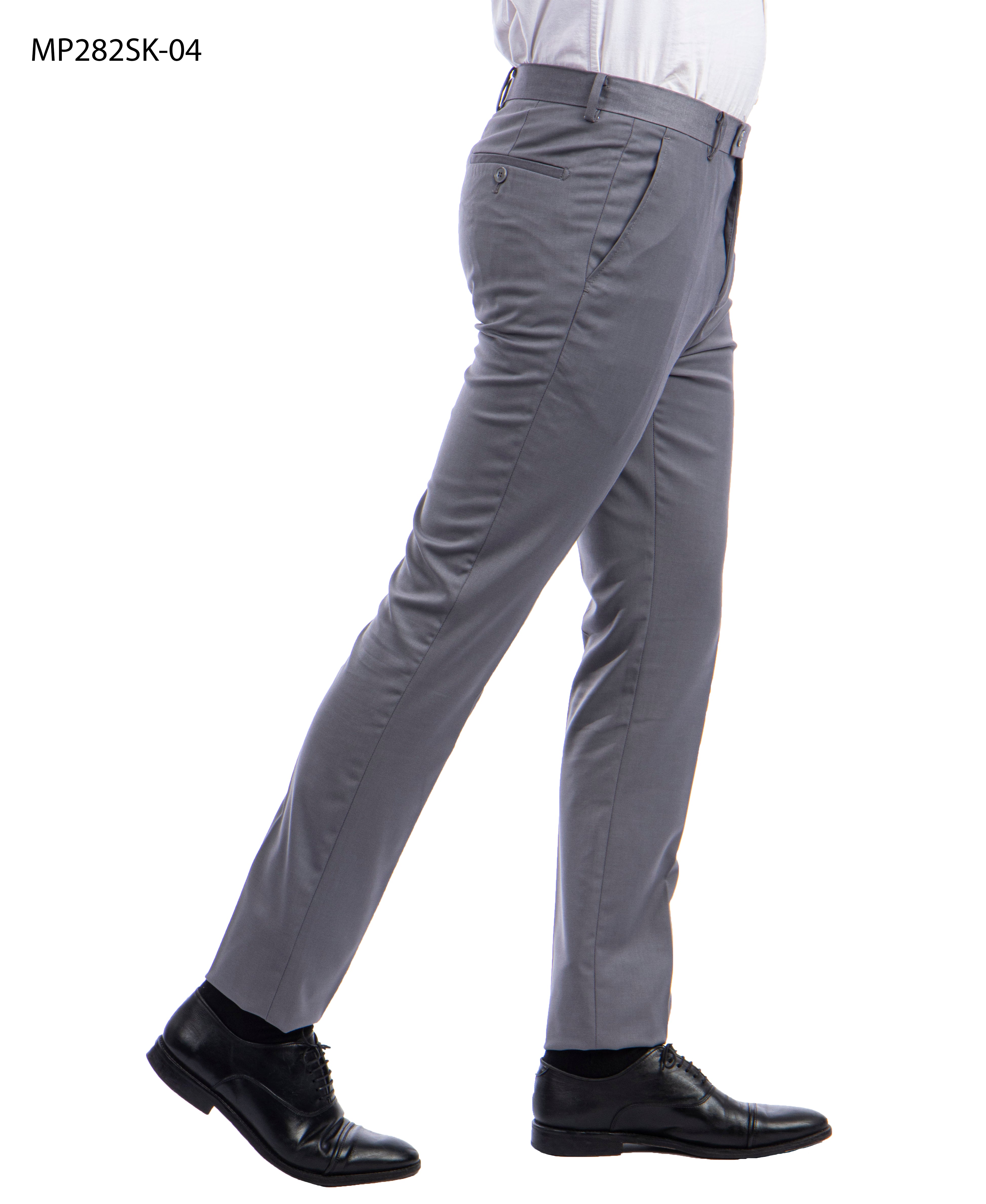Gray stretch suit pants