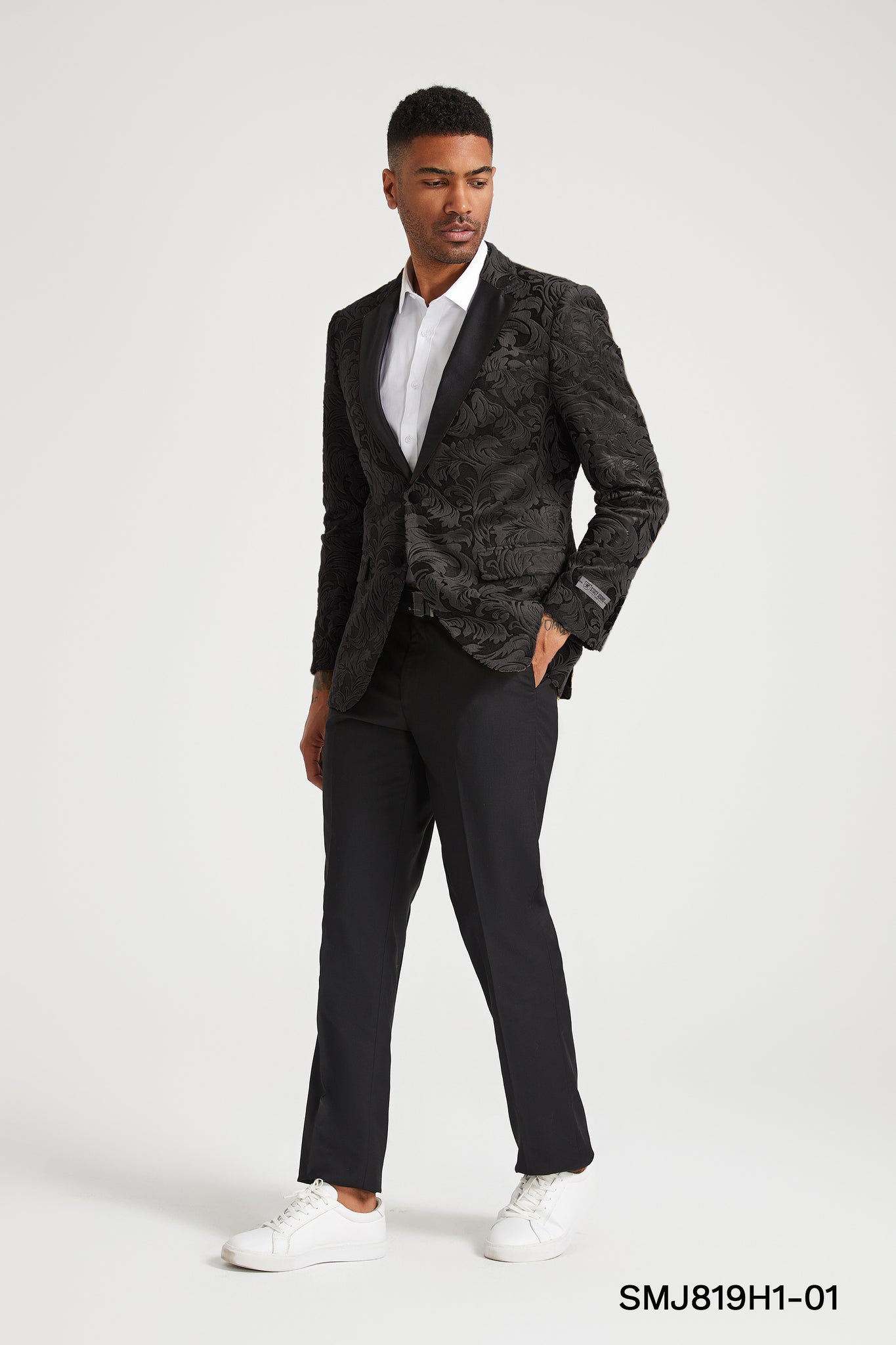 Black Paisley 3-Piece Stacy Adams Jacket for the Modern Man