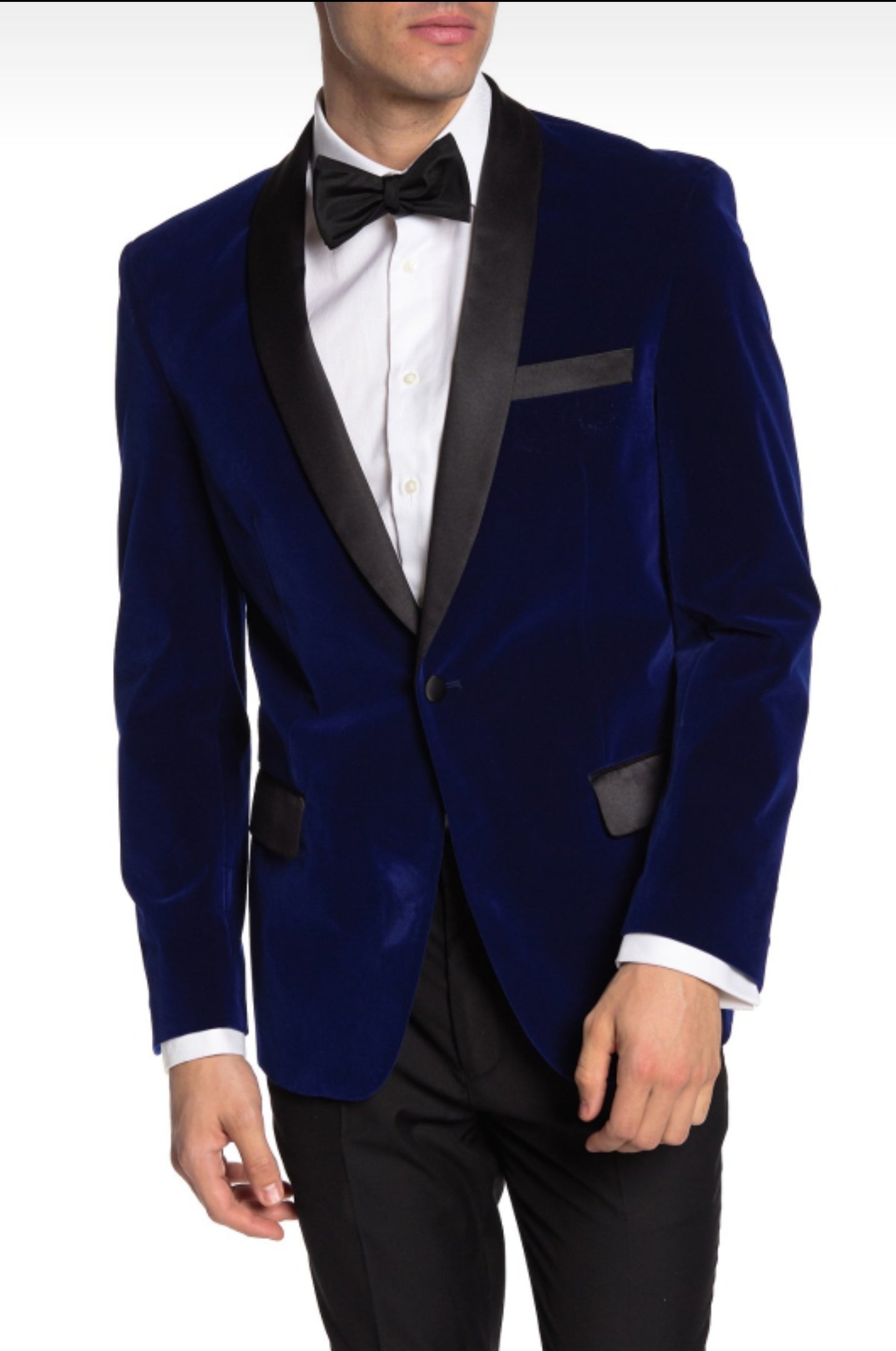 Men's Elegant Blue Velvet Jacket Hosting Evening Party -  Norway