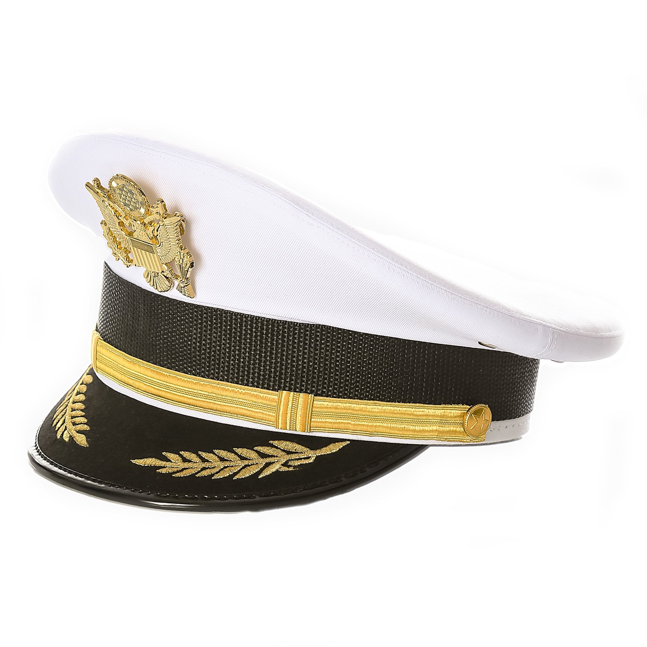 Ferrecci White Military Cadet Captain Sailor Hat Small/55cm