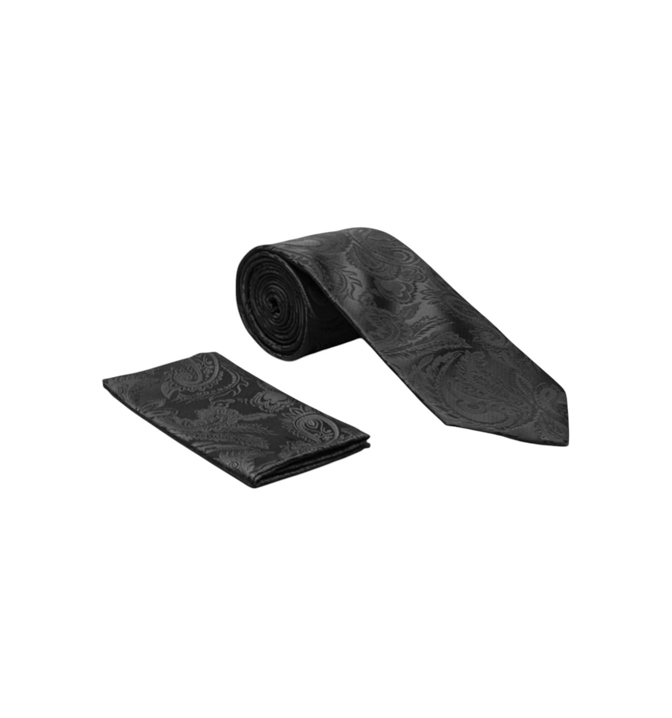 Paisley satin tie and hanky set