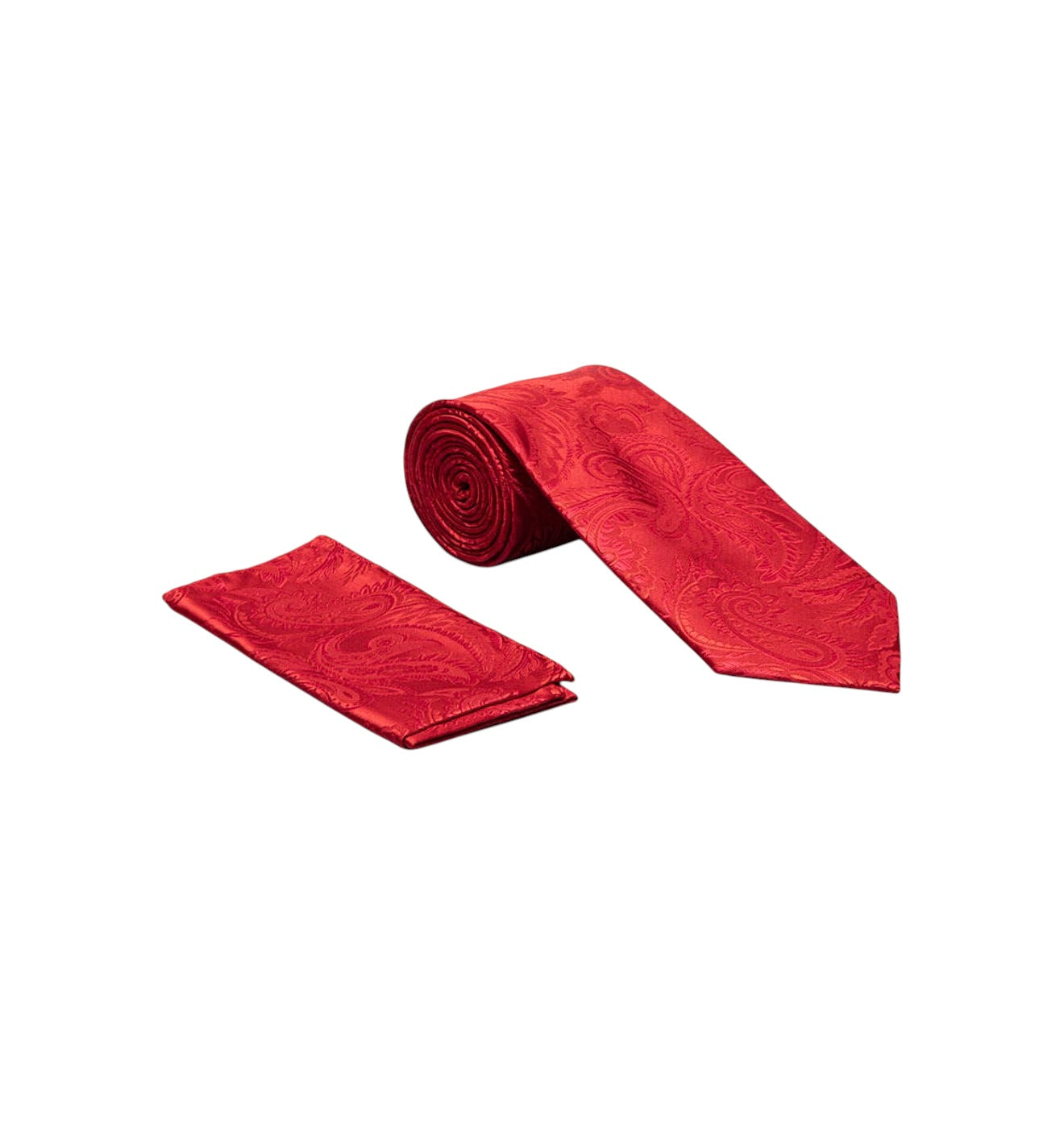 Paisley satin tie and hanky set