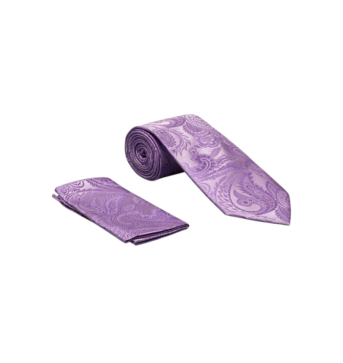 Paisley satin tie and hanky set