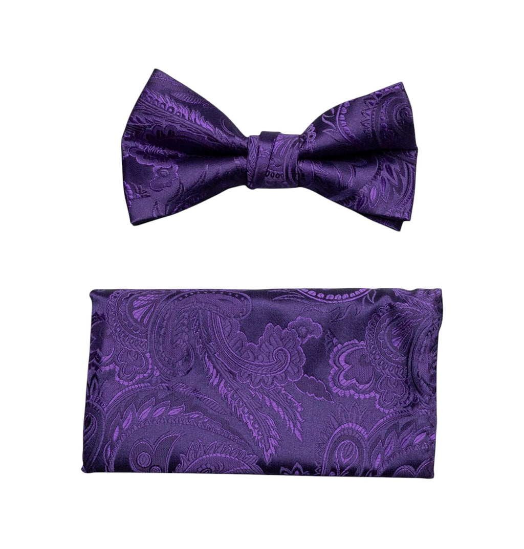 Paisley Tone on Tone bowtie and hanky set