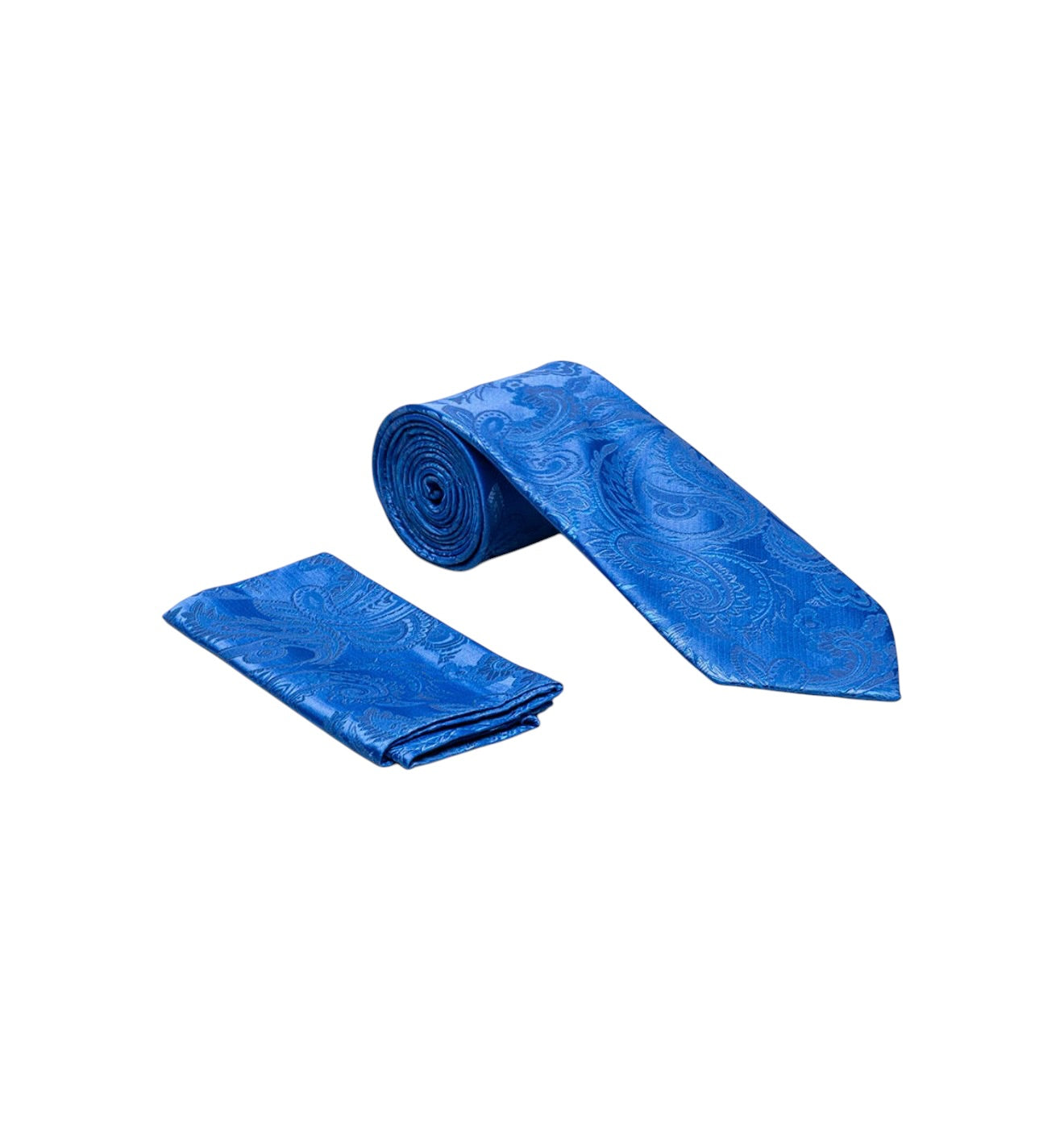 Paisley satin tie and hanky set