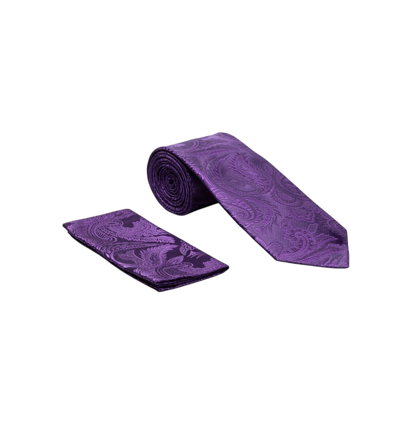 Paisley satin tie and hanky set