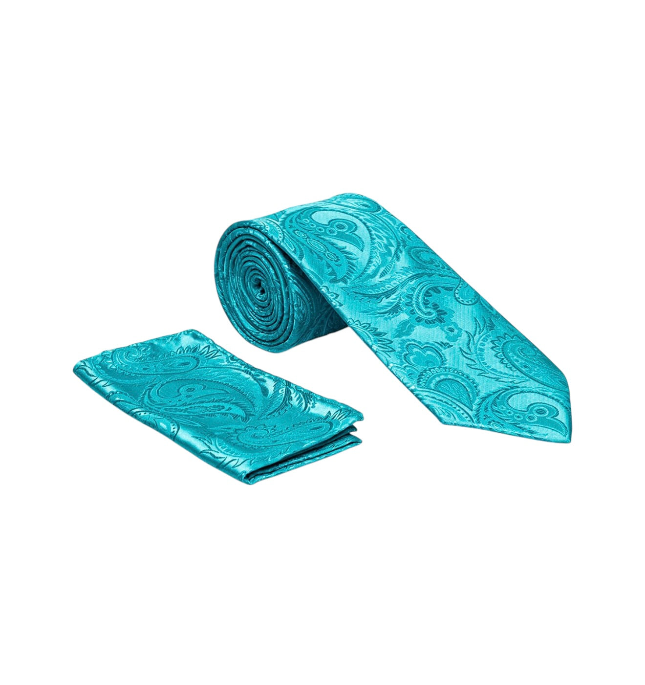 Paisley satin tie and hanky set