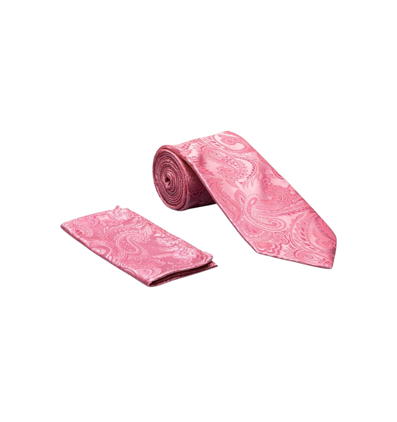 Paisley satin tie and hanky set