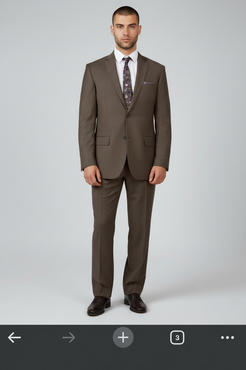 Taupe 2-PC Modern Fit Suits Suits For Men