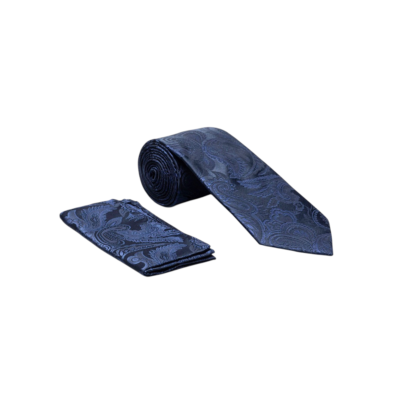 Paisley satin tie and hanky set