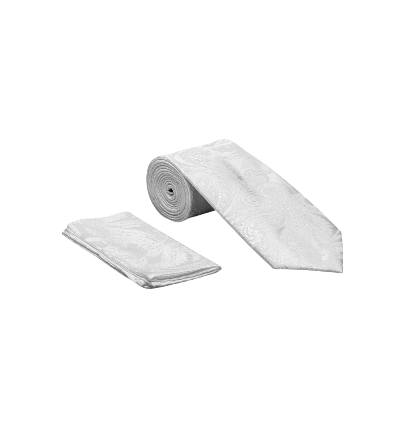 Paisley satin tie and hanky set