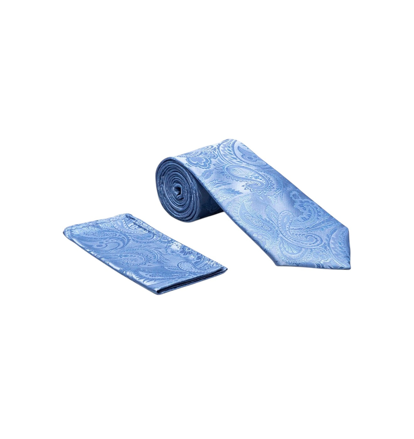 Paisley satin tie and hanky set