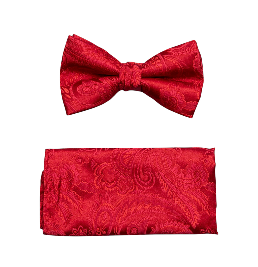 Paisley Tone on Tone bowtie and hanky set