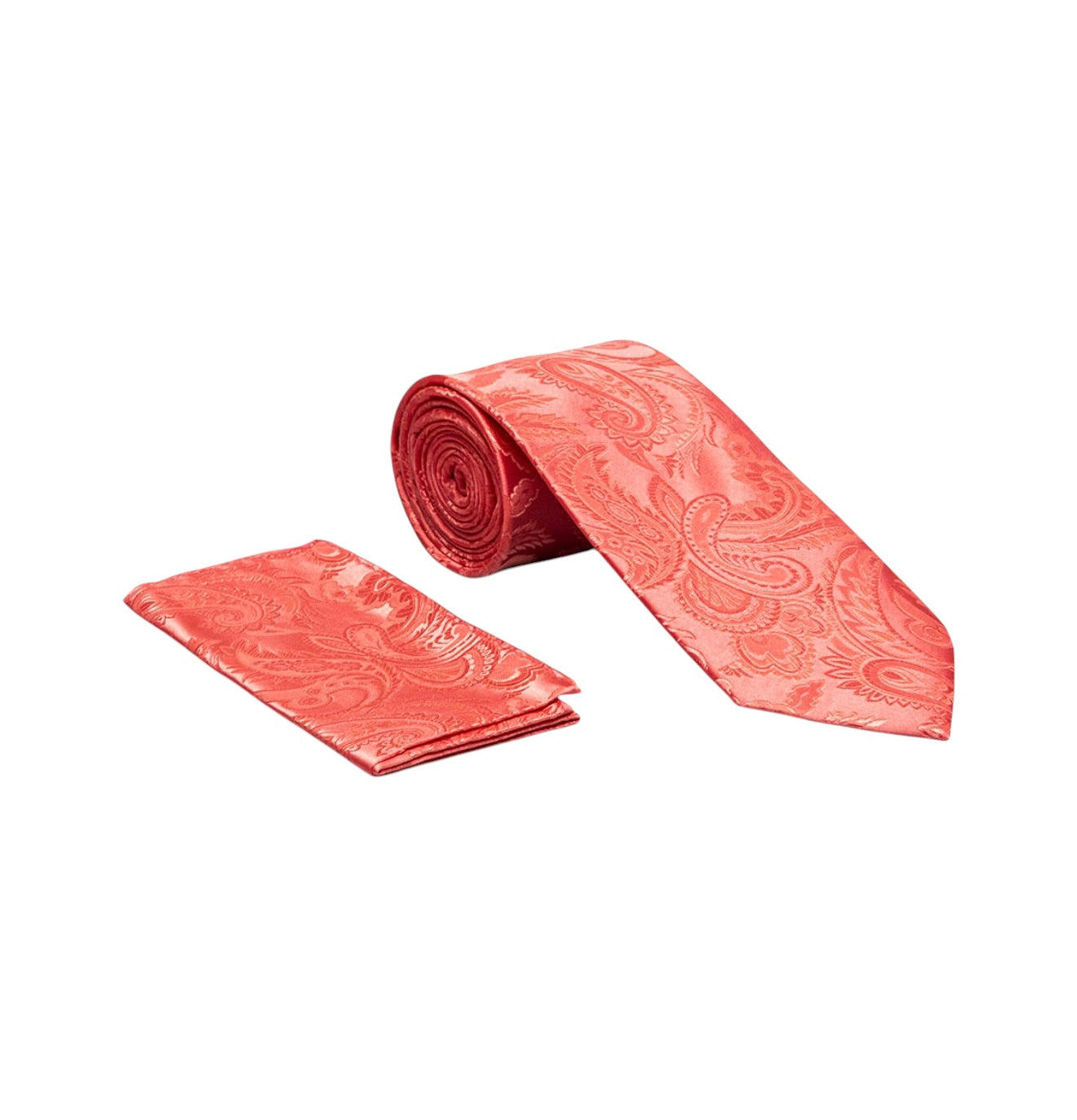 Paisley satin tie and hanky set