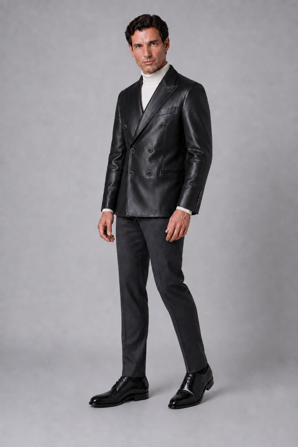 Gerardo DB Faux Leather Blazer
