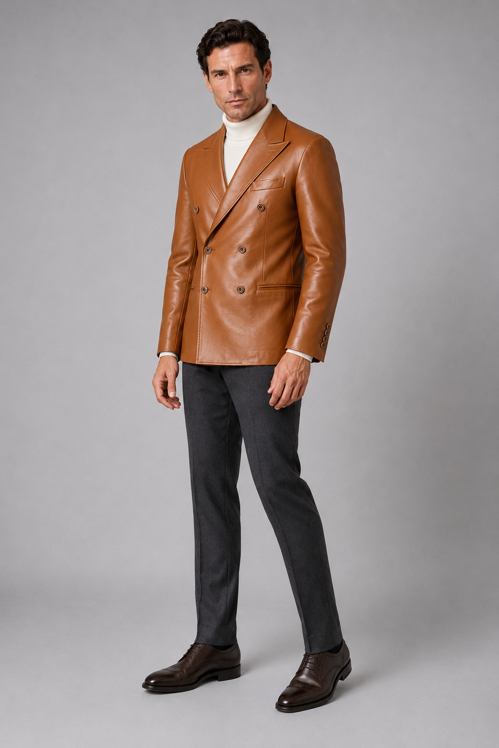 Gerardo DB Faux Leather Blazer