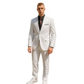 White Solid 3-PC Modern Fit Suits For Men