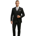 Black Solid 3-PC Modern Fit Suits For Men