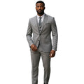 Lt. Gray Solid Shiny Sharkskin 3-PC Regular Modern Fit Suits For Men