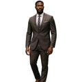 Gray Solid 2-PC Slim Fit Performance Stretch Suits For Men