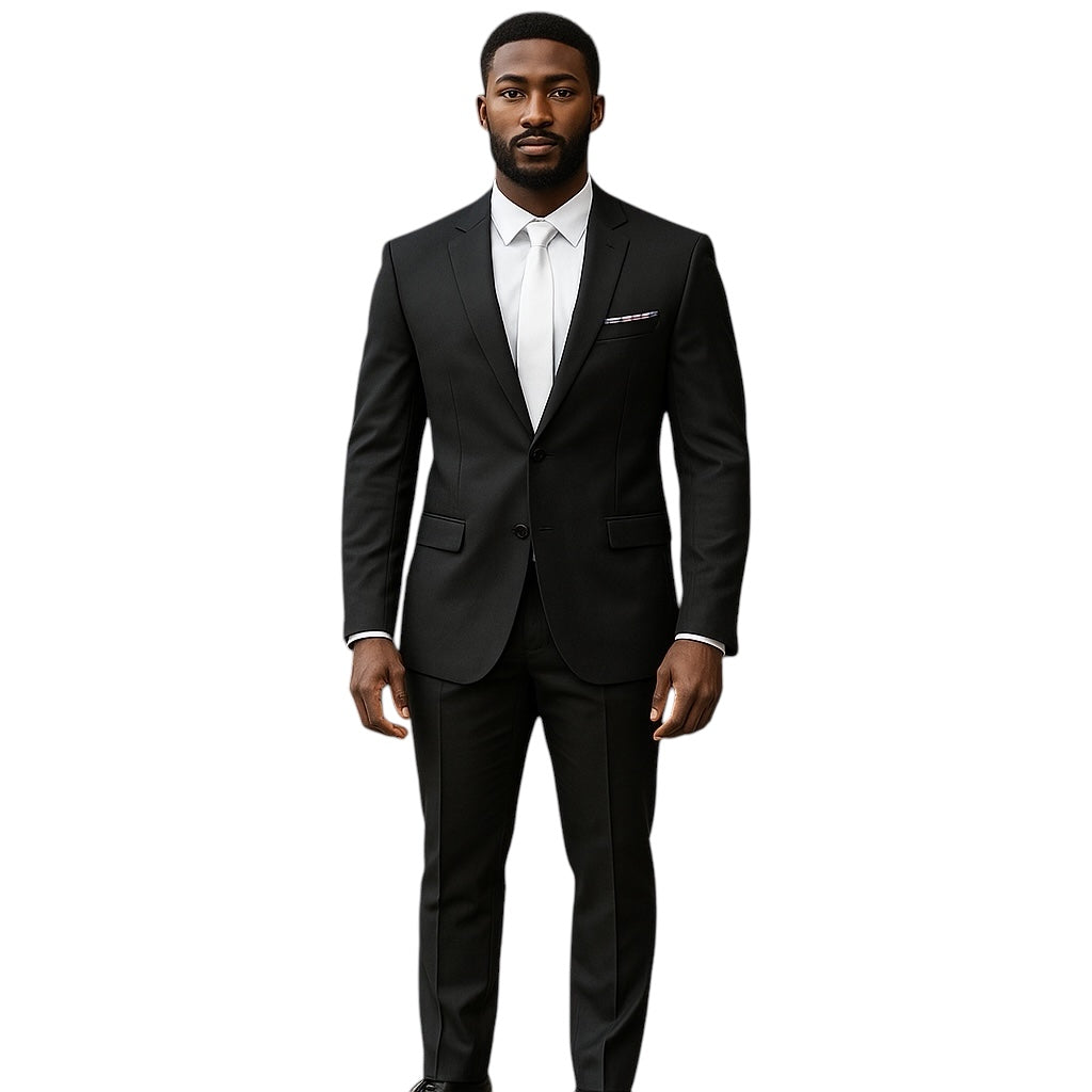 Charcoal Notch Lapel Slim Fit 2-PC Suits For All Ocassions M085S-03