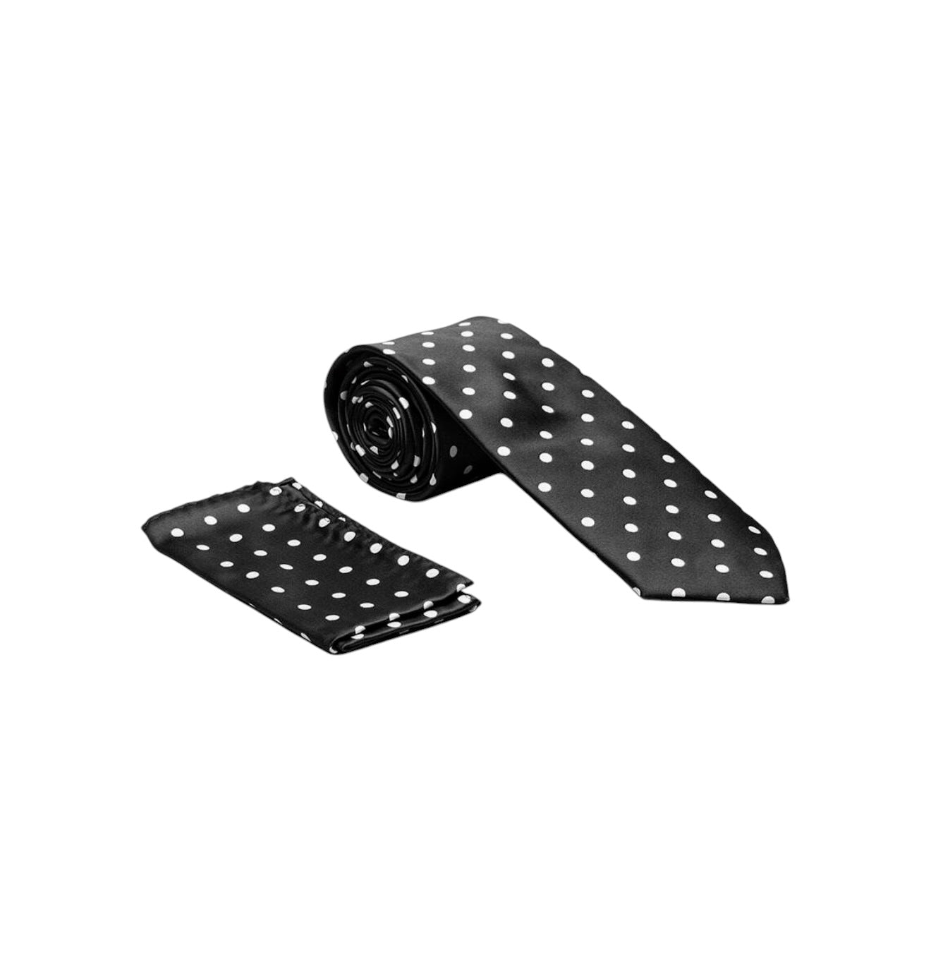 Pin dot satin tie and hanky
