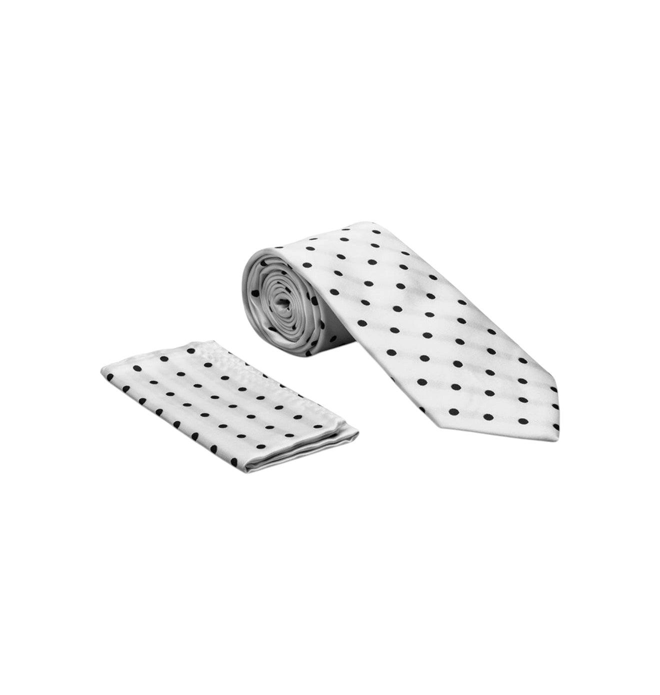 Pin dot satin tie and hanky