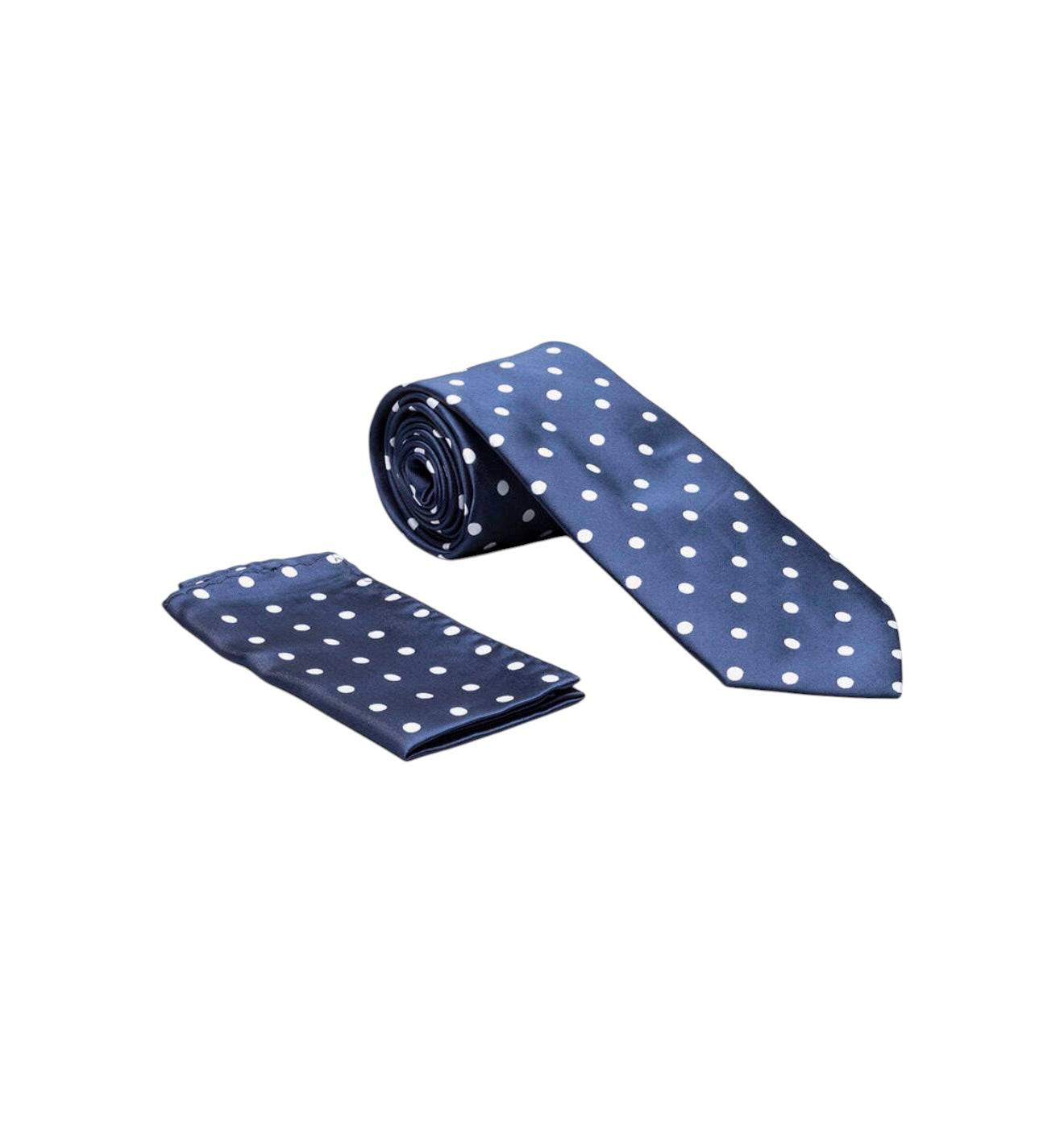 Pin dot satin tie and hanky
