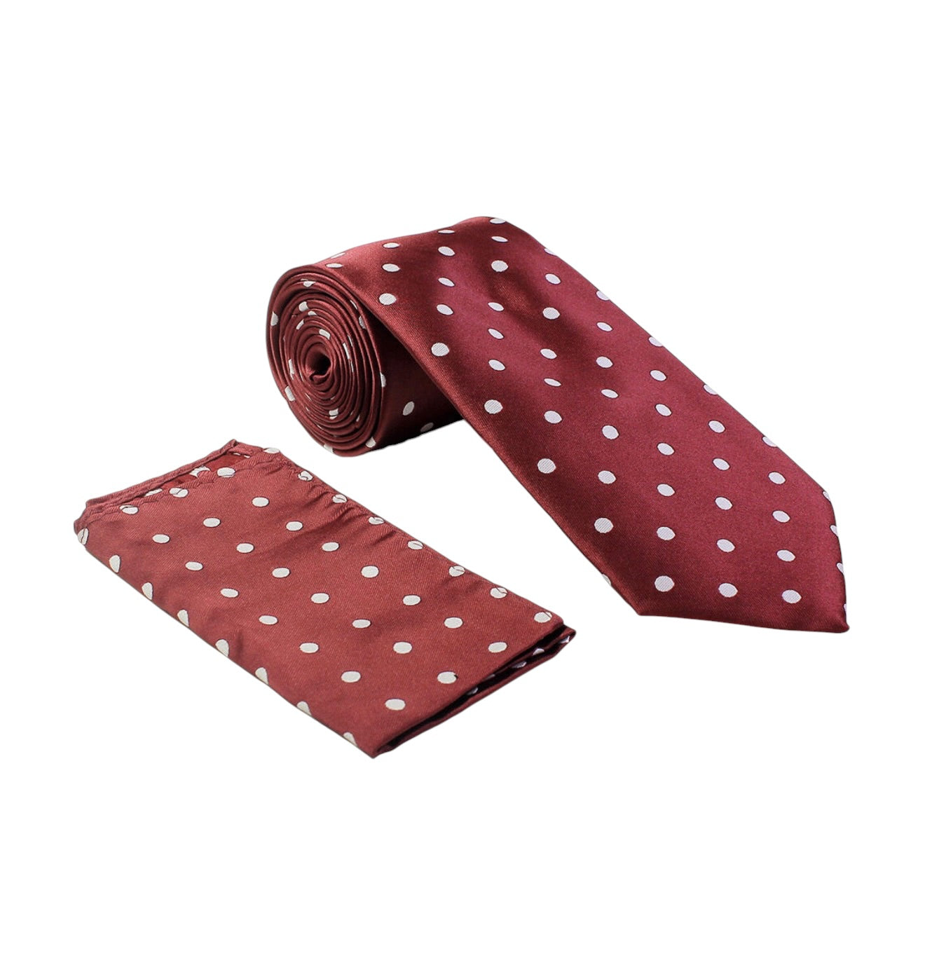 Pin dot satin tie and hanky