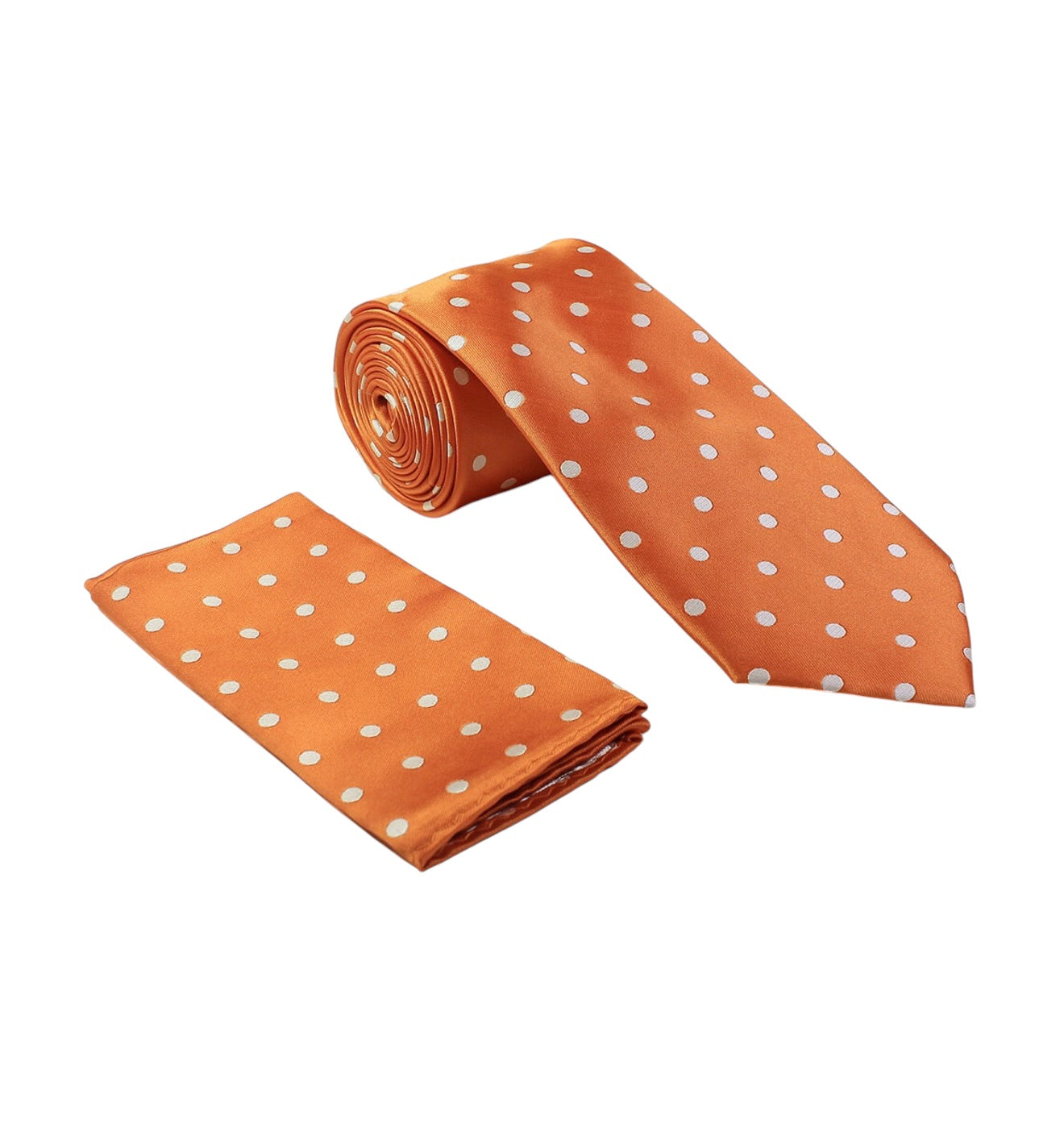 Pin dot satin tie and hanky