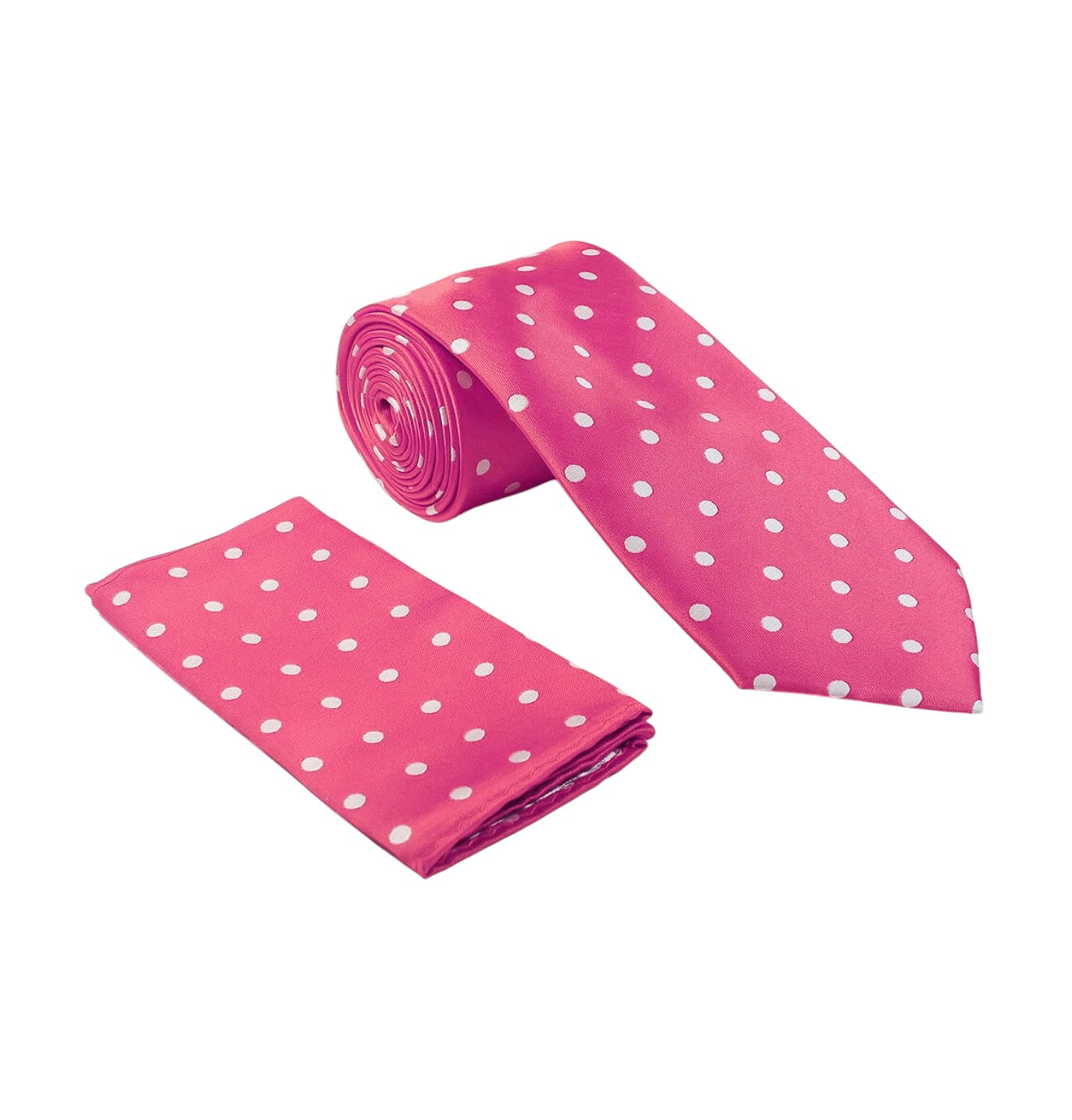 Pin dot satin tie and hanky