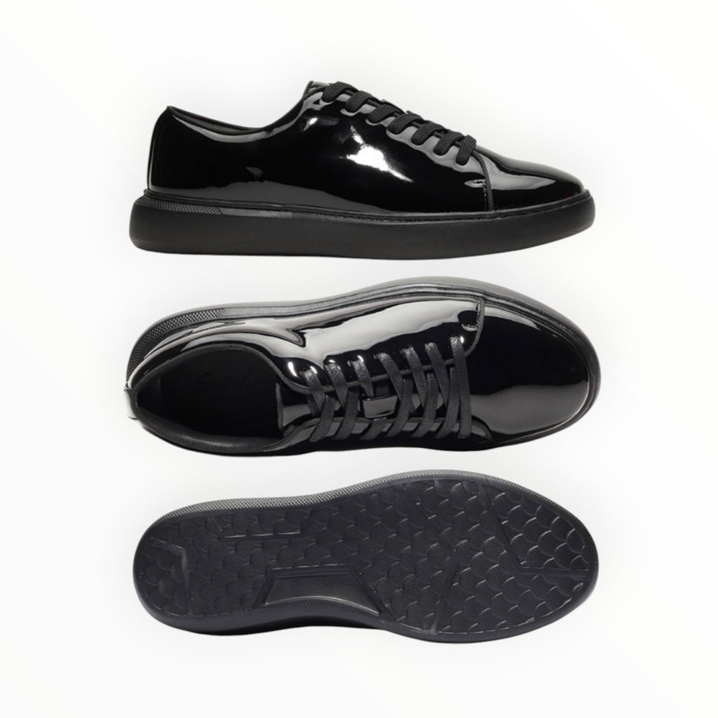Patent leather sneaker with chunky sole