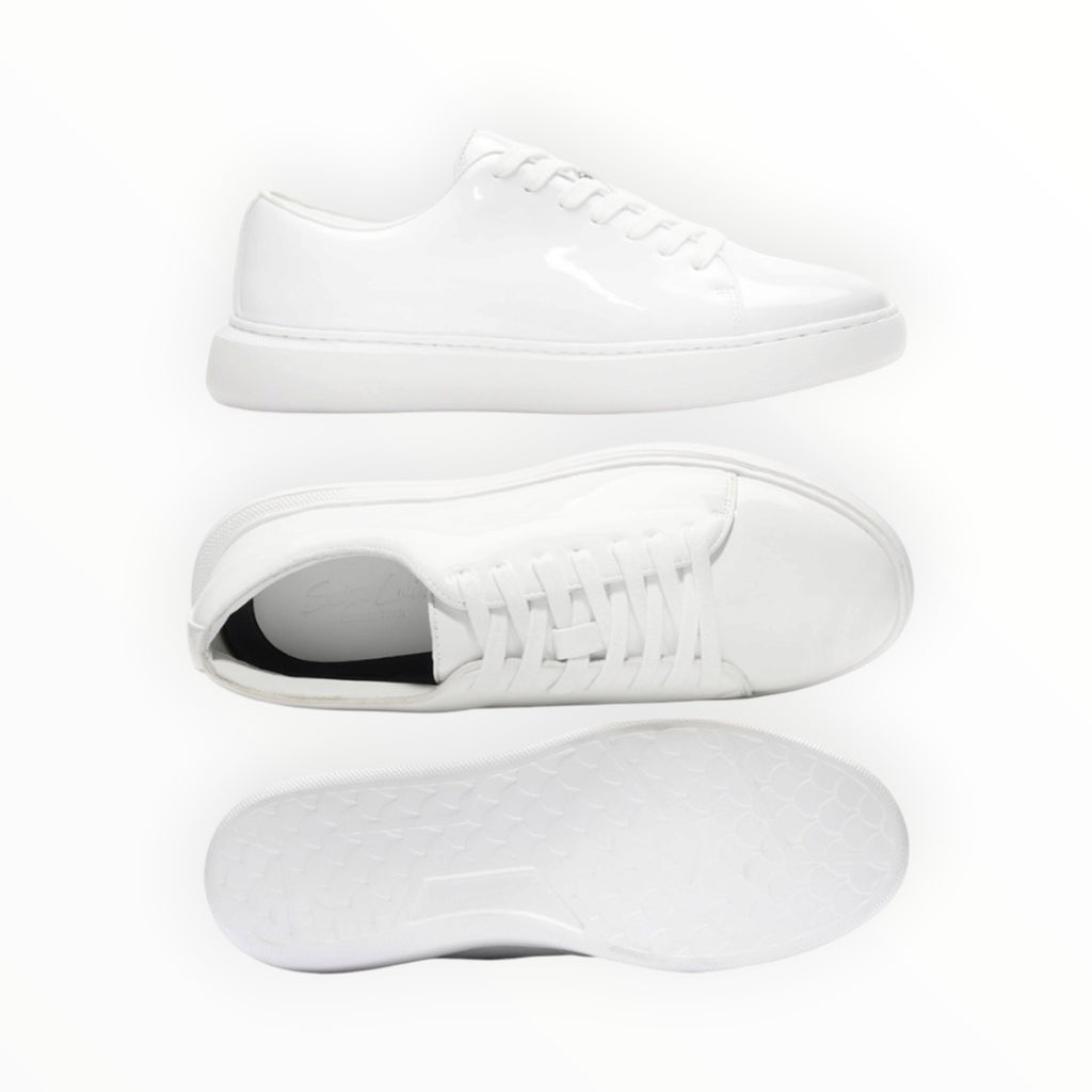 Patent leather sneaker with chunky sole