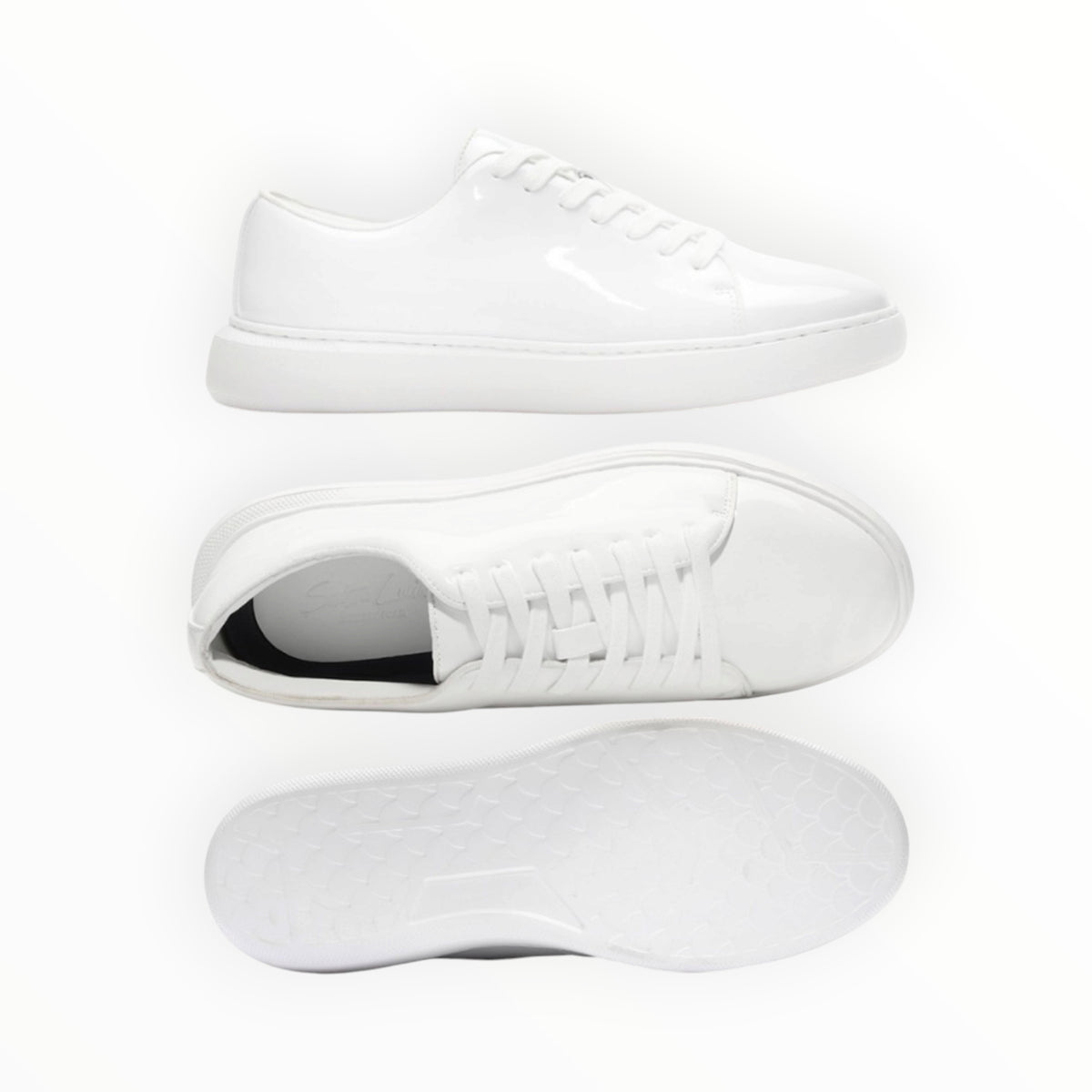 Patent leather sneaker with chunky sole