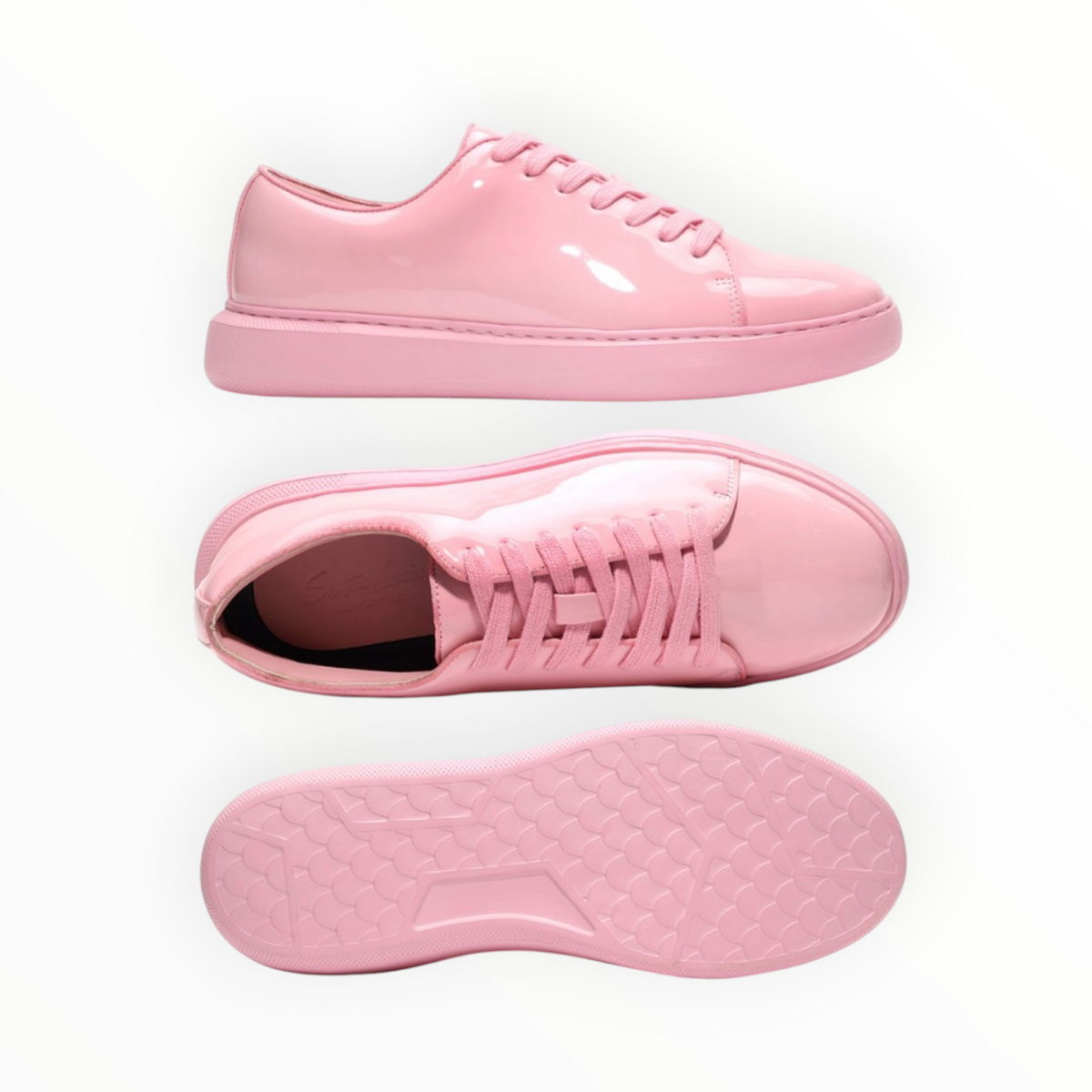 Patent leather sneaker with chunky sole