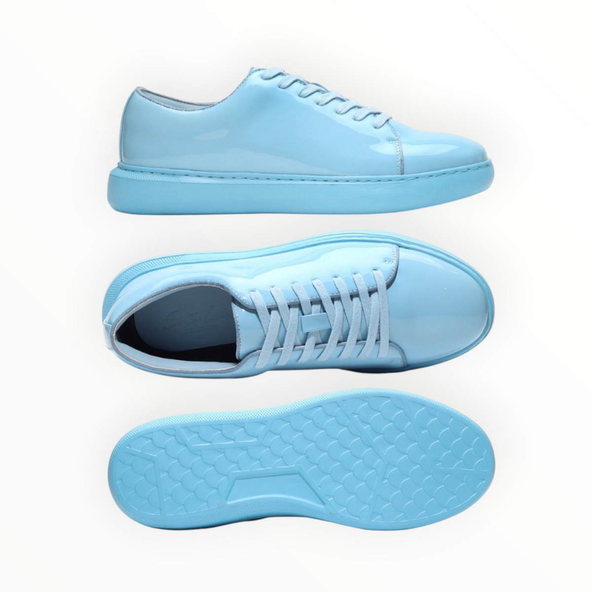 Patent leather sneaker with chunky sole