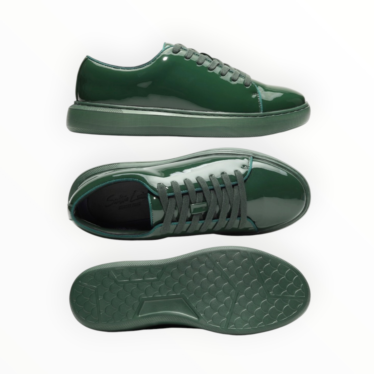 Patent leather sneaker with chunky sole