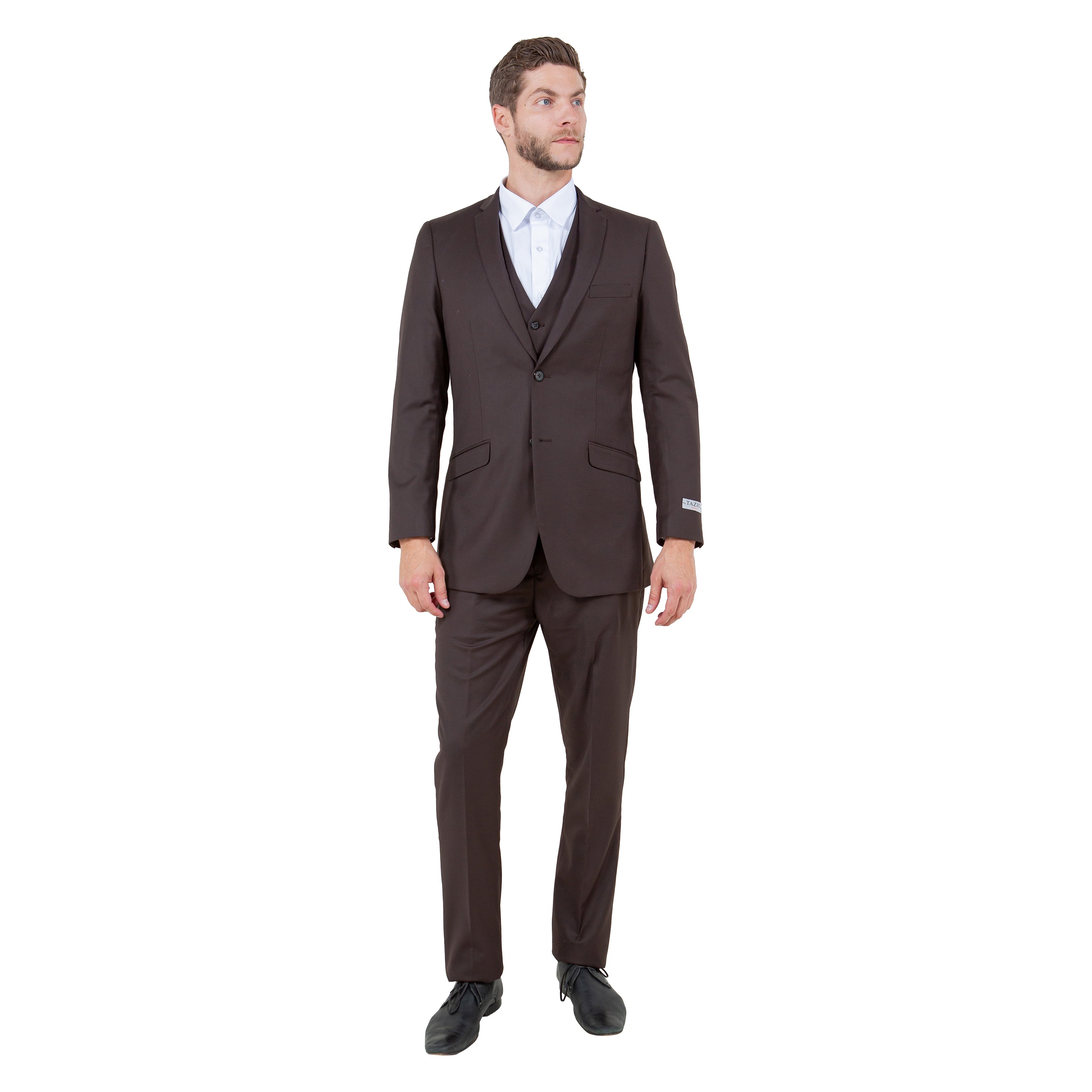 Tazzio Mens-suit 3-PC Solid Slim Fit